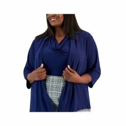 Buy ❤️ Kasper Plus Size Open-Front Cardigan Sweater Kasper Navy 🛒 -Cheap Kasper Store unnamed file 1003