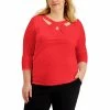 Wholesale 👏 Kasper Plus Size Twist-Neck Top Fire Red 🎁 -Cheap Kasper Store unnamed file 1019