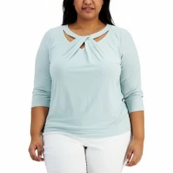 Wholesale 👏 Kasper Plus Size Twist-Neck Top Fire Red 🎁 -Cheap Kasper Store unnamed file 1022