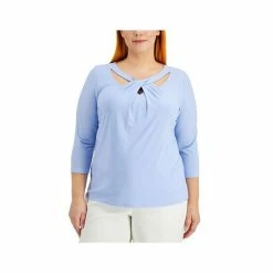 Wholesale 👏 Kasper Plus Size Twist-Neck Top Fire Red 🎁 -Cheap Kasper Store unnamed file 1024