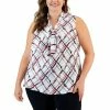 Cheapest 😍 Kasper Plus Size Printed Sleeveless Tie-Neck Blouse Vanilla Ice/fire Red Combo 👏 -Cheap Kasper Store unnamed file 1030