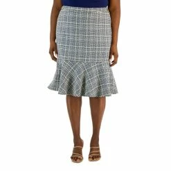 Best Sale ๐ Kasper Plus Size Tweed Flounce ๐ Skirt Pale Yellow Multi ๐