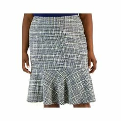 Best Sale 👏 Kasper Plus Size Tweed Flounce 👗 Skirt Pale Yellow Multi 👍 -Cheap Kasper Store unnamed file 1035