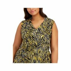 Discount 😍 Kasper Plus Size Printed Sleeveless Top Butterscotch 🔥 -Cheap Kasper Store unnamed file 1044