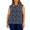 Outlet 😍 Kasper Plus Size Floral-Print Twist-Neck Blouse Kasper Navy Multi ❤️ -Cheap Kasper Store unnamed file 1048