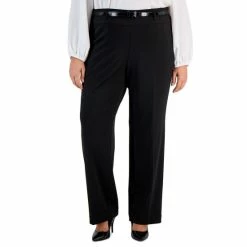 Cheapest ⭐ Kasper Plus Size High-Rise Bootcut-Leg Pants With Belt Black 🎁