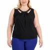 Best reviews of 🔔 Kasper Plus Size Faux-Leather-Trim Twisted Top Black 🤩