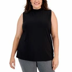 Top 10 💯 Kasper Plus Size Sleeveless Mock-Neck Tank Top Black 🔔