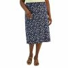 Cheap 🌟 Kasper Plus Size Pull-On Midi 👗 Skirt Kasper Navy Multi ⌛
