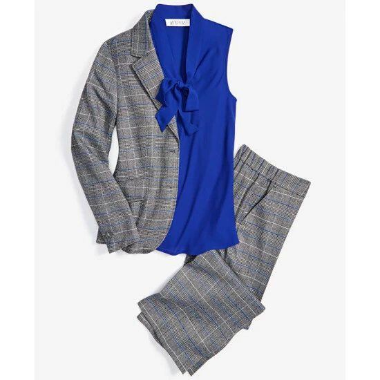 Best Pirce ๐ Kasper Plus Size Glen Plaid Two-Button Blazer Royal Blue Combo โญ 6 Best Pirce ๐ Kasper Plus Size Glen Plaid Two-Button Blazer Royal Blue Combo โญ - Image 4