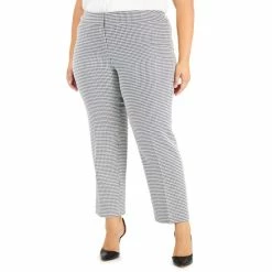Wholesale 😍 Kasper Plus Size Houndstooth Mid-Rise Slim-Leg Pants Black/white 🛒