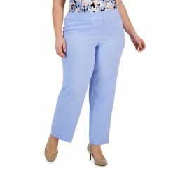 Best Pirce ❤️ Kasper Plus Size Stretch Crepe Mid-Rise Ankle Pants California Sky 😍