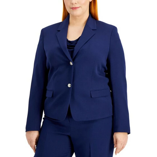 Outlet ๐ Kasper Plus Size Two-Button Blazer Kasper Navy ๐ 6 Outlet ๐ Kasper Plus Size Two-Button Blazer Kasper Navy ๐ - Image 4