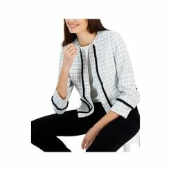 Cheap 🌟 Kasper Petite 3/4-Sleeve Collarless Cropped Blazer Vanilla Ice Combo 💯 -Cheap Kasper Store unnamed file 1195