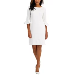 Wholesale 😍 Kasper 👩 Women's Quinn Colorblocked Boat-Neck 👗 Dress Kasper Gold/royal Blue 🎁