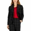 Discount 😍 Kasper 👩 Women's Plaid One-Button Notched-Collar Jacket Black Multi 😍 -Cheap Kasper Store unnamed file 1212