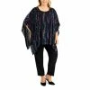 Discount 🎁 Kasper Plus Size Velvet Burnout Top Henna Combo ✨