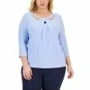 Best reviews of 🤩 Kasper Plus Size Twisted Cutout 3/4-Sleeve Top California Sky ⭐ -Cheap Kasper Store unnamed file 1232