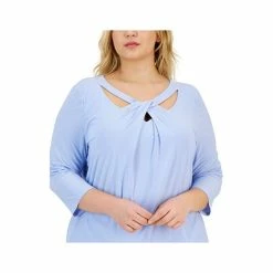 Best reviews of 🤩 Kasper Plus Size Twisted Cutout 3/4-Sleeve Top California Sky ⭐ -Cheap Kasper Store unnamed file 1234