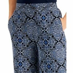 Discount 👏 Kasper Printed Wide Leg Pants Chambray Multi 🔔 -Cheap Kasper Store unnamed file 1238