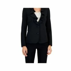 Cheap 🛒 Kasper Petite Ruffled Two-Button Long-Sleeve Jacket Black 🎁 -Cheap Kasper Store unnamed file 1244