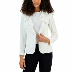 Cheap 🛒 Kasper Petite Ruffled Two-Button Long-Sleeve Jacket Black 🎁 -Cheap Kasper Store unnamed file 1245