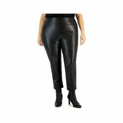 Outlet 🎉 Kasper Plus Size Pull-On Faux-Leather Slim-Fit Ankle Pants Black 🌟 -Cheap Kasper Store unnamed file 1255