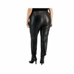 Outlet 🎉 Kasper Plus Size Pull-On Faux-Leather Slim-Fit Ankle Pants Black 🌟 -Cheap Kasper Store unnamed file 1256