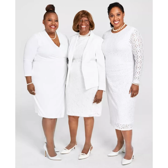 Promo โ Kasper Lace Side-Pleated Bodycon Midi ๐ Dress White ๐ฅฐ 7 Promo โ Kasper Lace Side-Pleated Bodycon Midi ๐ Dress White ๐ฅฐ - Image 5