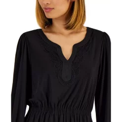Best Sale 👍 Kasper 👩 Women's Peplum Peasant Top Black 🥰 -Cheap Kasper Store unnamed file 169