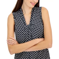 Outlet ✨ Kasper Plus Size Printed Long-Sleeve Sheath 👗 Dress Gold / Royal Blue Combo 🔥 -Cheap Kasper Store unnamed file 217