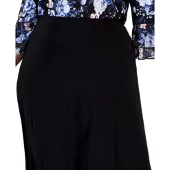 Budget 💯 Kasper Plus Size Pull-On Knit Midi 👗 Skirt Black 😉 -Cheap Kasper Store unnamed file 233