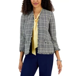 Best reviews of 🥰 Kasper 👩 Women's Blazer, Printed Cowlneck Top & Slim-Fit Modern Trousers Pink Combo 👏