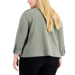 Brand new 🥰 Kasper Plus Size Roll-Tab Cardigan Jacket Lily White 😍 -Cheap Kasper Store unnamed file 262