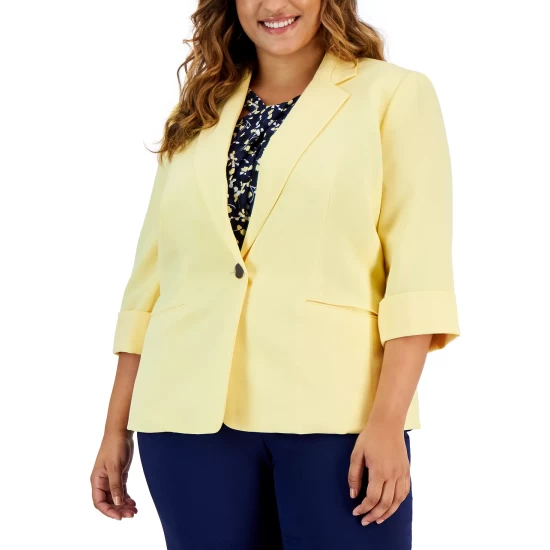 Cheapest ๐ฅฐ Kasper Plus Size 3/4-Sleeve Single-Button Blazer Black ๐ 8 Cheapest ๐ฅฐ Kasper Plus Size 3/4-Sleeve Single-Button Blazer Black ๐ - Image 6