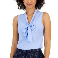 Promo ✔️ Kasper Petite Sleeveless V-Neck Tie-Front Top Tutu Pink 🛒 -Cheap Kasper Store unnamed file 291