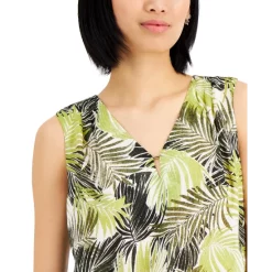 Wholesale 💯 Kasper 👩 Women's Colorblock Knot-Neck Bodycon 👗 Dress Royal Blue/white 😍