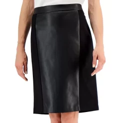 Wholesale 🔔 Kasper Petite Faux-Leather-Front Pencil 👗 Skirt Black ✨ -Cheap Kasper Store unnamed file 308