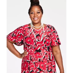 Cheapest ๐ Kasper Plus Size Florinda Flutter-Sleeve Belted ๐ Dress Crimson / Cream Combo ๐ 12 Cheapest ๐ Kasper Plus Size Florinda Flutter-Sleeve Belted ๐ Dress Crimson / Cream Combo ๐ -Cheap Kasper Store unnamed file 310