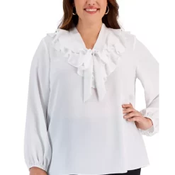 Hot Sale 🔔 Kasper 👩 Women's Stretch Jacquard Dot-Print Blazer Kasper Navy Multi 🎁