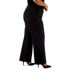 Hot Sale 😉 Kasper Plus Size Wide-Leg Pull-On Pants Chocolate Combo 🤩 -Cheap Kasper Store unnamed file 327