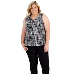 Discount ⌛ Kasper Plus Size Printed Keyhole Top Ginger Multi 🎁 -Cheap Kasper Store unnamed file 348