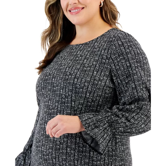 Cheapest ๐ Kasper Plus Size Printed Bateau-Neck Flare-Cuff Blouse Black/vanilla Ice ๐ฏ 6 Cheapest ๐ Kasper Plus Size Printed Bateau-Neck Flare-Cuff Blouse Black/vanilla Ice ๐ฏ - Image 4