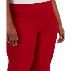 Promo ⭐ Kasper Plus Size Mid-Rise Straight-Ankle Faux-Pocket Pants Fire Red 😉 -Cheap Kasper Store unnamed file 362