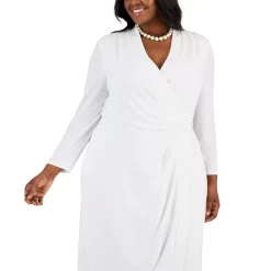 Deals ๐ฅ Kasper ๐ฉ Women's Ellen Crewneck Side-Stripe Shift ๐ Dress Crimson/cream ๐