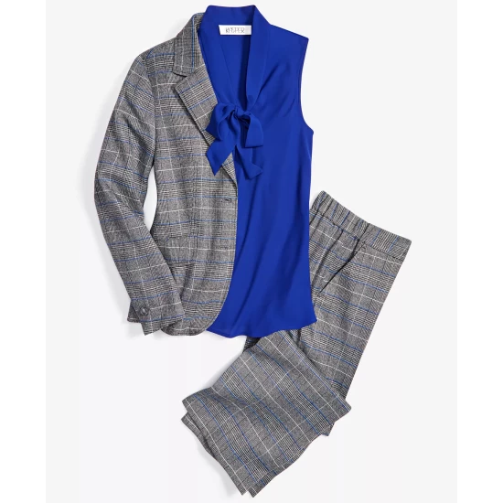 Best Pirce ๐ Kasper Plus Size Glen Plaid Two-Button Blazer Royal Blue Combo โญ 7 Best Pirce ๐ Kasper Plus Size Glen Plaid Two-Button Blazer Royal Blue Combo โญ - Image 5
