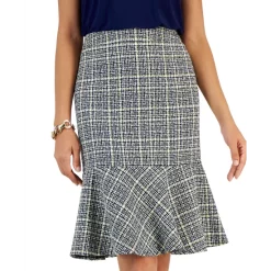 Deals 💯 Kasper Petite Tweed Flounce 👗 Skirt Pale Yellow Multi 🔔 -Cheap Kasper Store unnamed file 403