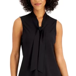 Deals 🛒 Kasper Sleeveless Tie-Neck Top, Regular And Petite Sizes Black 🧨 -Cheap Kasper Store unnamed file 452