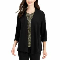 Best Pirce 💯 Kasper Petite Open-Front Cardigan Black ✨