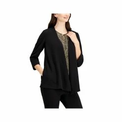 Best Pirce 💯 Kasper Petite Open-Front Cardigan Black ✨ -Cheap Kasper Store unnamed file 458